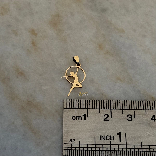 تصویر دوم آویز رقص باله مینیمال طلا لیزری